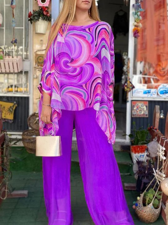 🌸👗Women's Summer Colorful Cool Chiffon 2 Piece Set