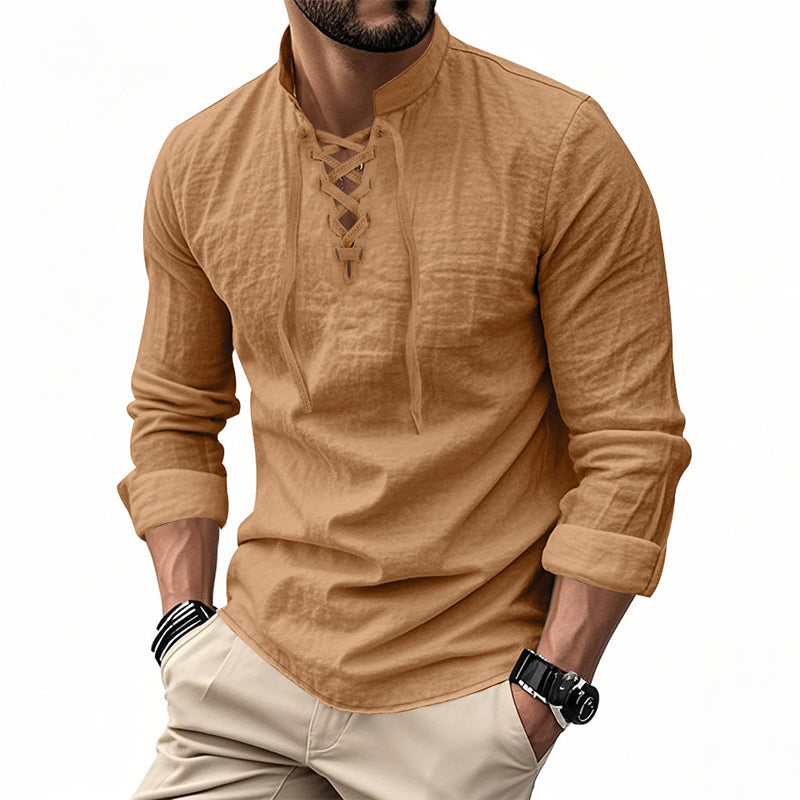 2026 Hot Pick š„ 50% OFF ā Menās Casual Lace-Up Shirt
