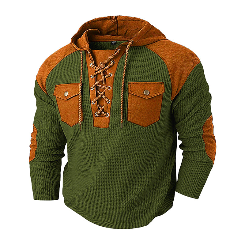 ✨Men's Casual Waffle Knit Hooded Sweatshirt– Cosy, Casual & Effortlessly Stylish