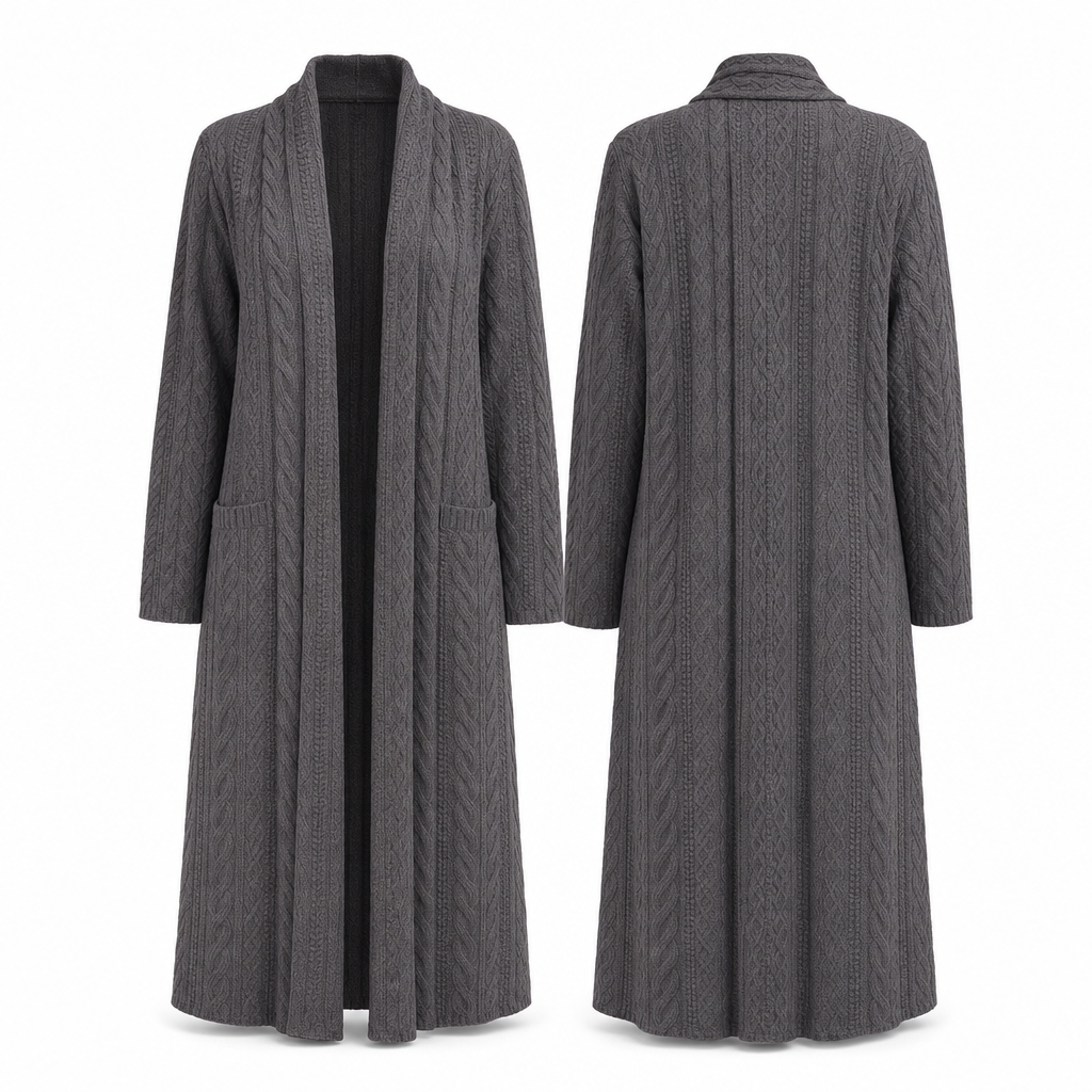 ✨ Soft & Versatile 💕 Casual Solid Color Long Knit Cardigan Sweater – Open Front, Cozy & Easy to Layer 🧶 Short Facebook Headline