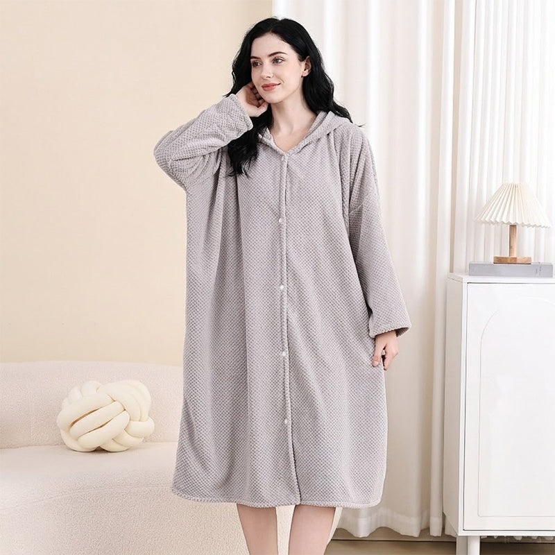 💖 🌺Women's Wearable Hooded Bathrobe Towel