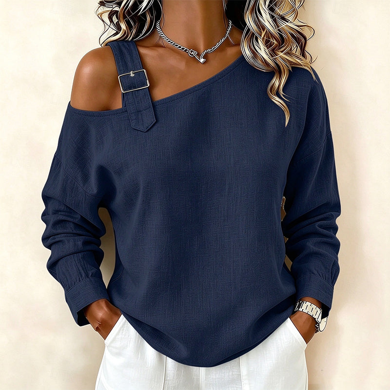 💖50% off!💖✨Women's Long Sleeve Asymmetric Off-Shoulder Top