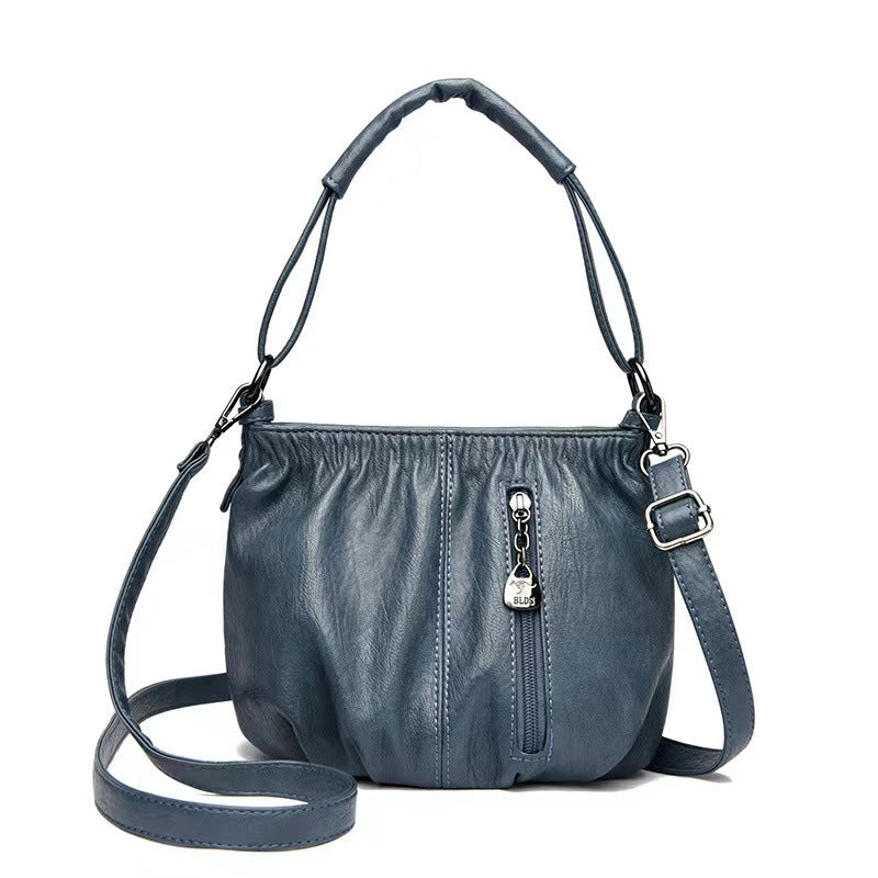 🔥🎁New arrival 50% OFF💥🔥Casual Pleated Bucket Soft Leather Handbag Shoulder Bag
