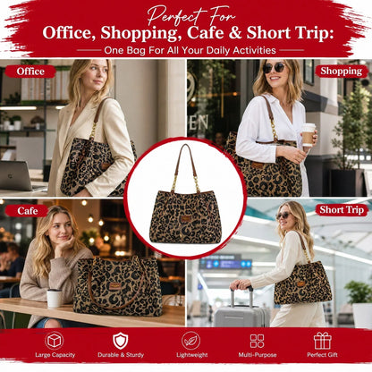 🎁2026 New Arrivals💥Last Day Sale 50% Off💥Large Capacity Tote Bag with Leopard Print