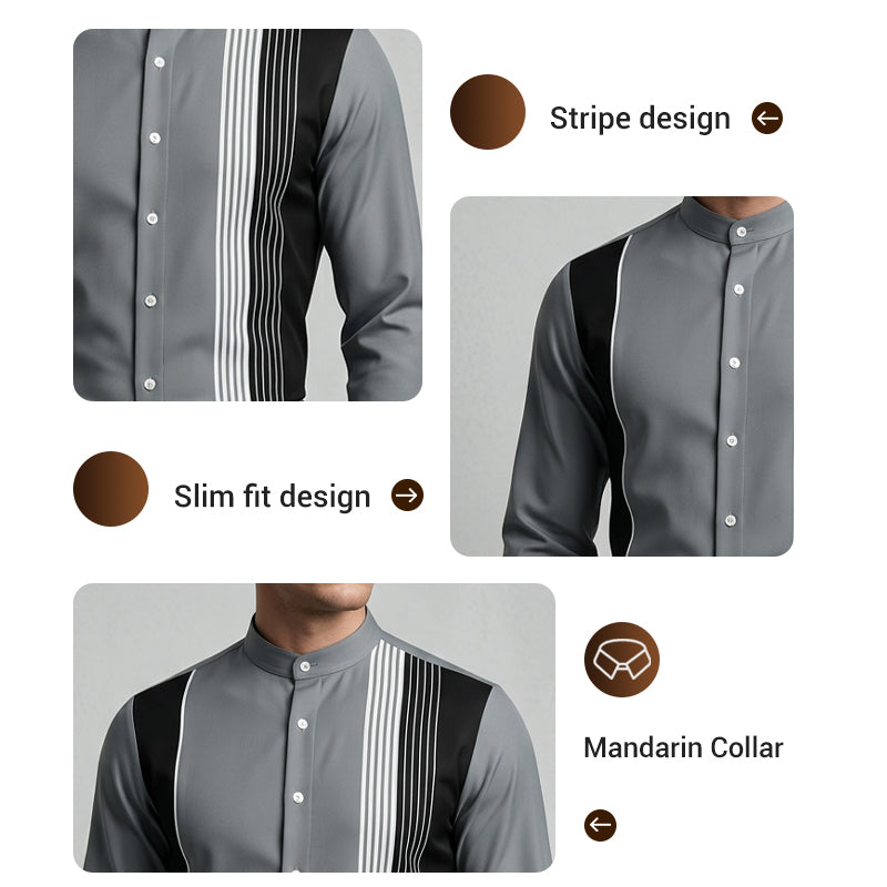 👔 Men's Striped Shirt & Pants 2-Piece Set✨ Effortless Style✨