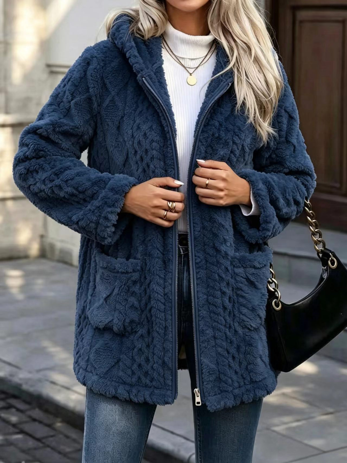 👚✨Women's Casual Plush Solid Color Cardigan✨
