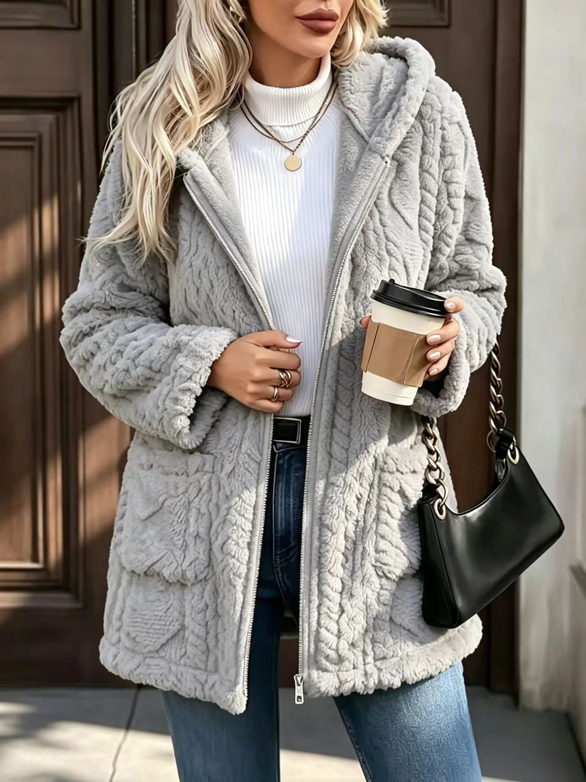 👚✨Women's Casual Plush Solid Color Cardigan✨