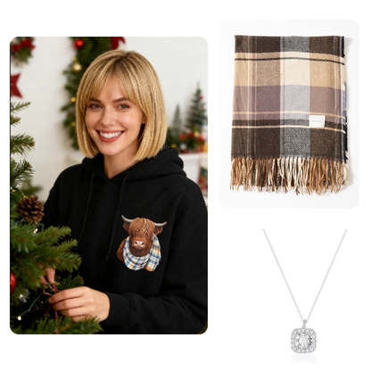 🐮 50% OFF!!🎁Cute Highland Cow Cozy Fleece-Lined Hooded Sweatshirt