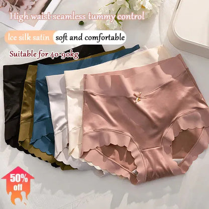 3PCS Premium Satin Antibacterial Panties Silky Skin