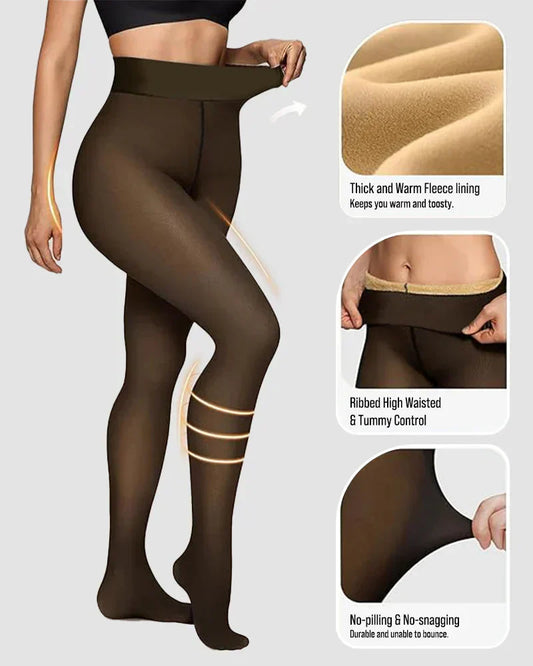 🔥Flash Sale 50% OFF!!⚡20K+ SOLD! 🏆❄️Flawless Legs Fake Translucent Warm Plush Lined Elastic Tights