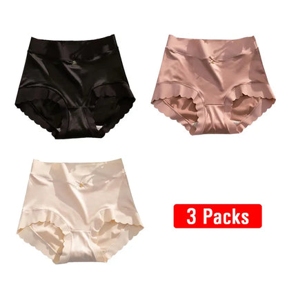 3PCS Premium Satin Antibacterial Panties Silky Skin