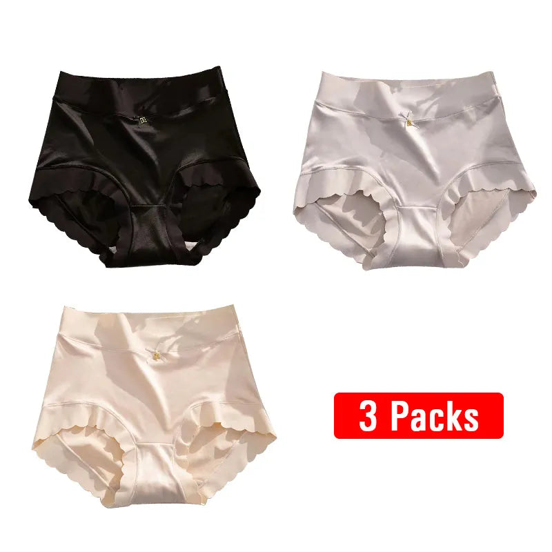 3PCS Premium Satin Antibacterial Panties Silky Skin
