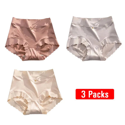 3PCS Premium Satin Antibacterial Panties Silky Skin