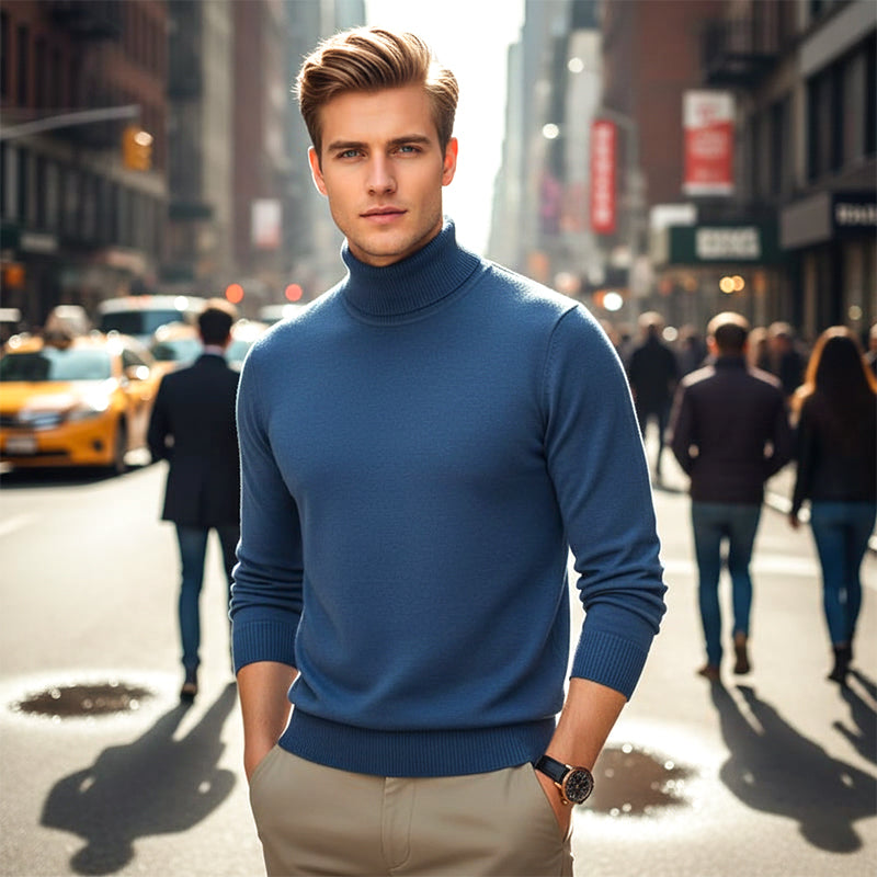 ⏳Limited-time 50% off⏰Men's Solid Color Premium Turtleneck Sweater👔