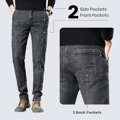 🔥 Men’s Slim Fit Jeans with 6 Functional Pockets – Style Meets Utility!