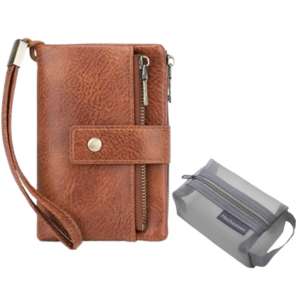 Women's Retro Style RFID Blocking Tri-fold Wallet