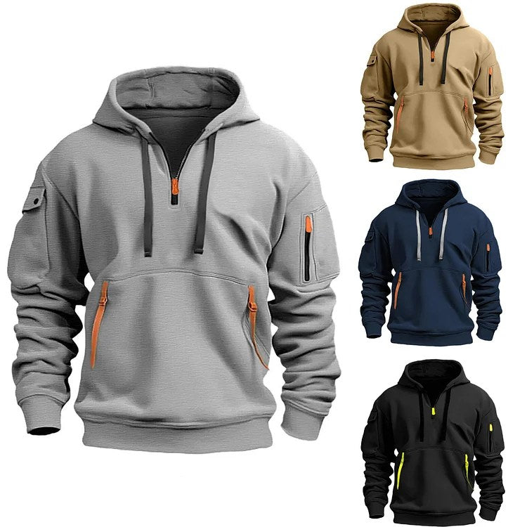 🧥Hoodies for Men with Half-Zip and Pockets – Cosy Comfort with Handy Pockets