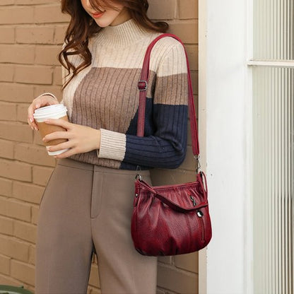 🔥🎁New arrival 50% OFF💥🔥Casual Pleated Bucket Soft Leather Handbag Shoulder Bag