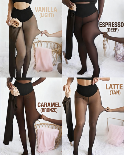 🔥Flash Sale 50% OFF!!⚡20K+ SOLD! 🏆❄️Flawless Legs Fake Translucent Warm Plush Lined Elastic Tights