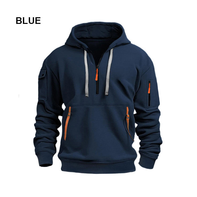 🧥Hoodies for Men with Half-Zip and Pockets – Cosy Comfort with Handy Pockets