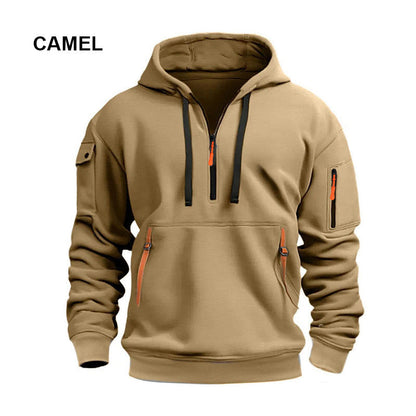 🧥Hoodies for Men with Half-Zip and Pockets – Cosy Comfort with Handy Pockets