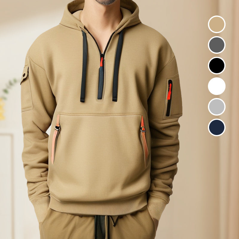 🧥Hoodies for Men with Half-Zip and Pockets – Cosy Comfort with Handy Pockets