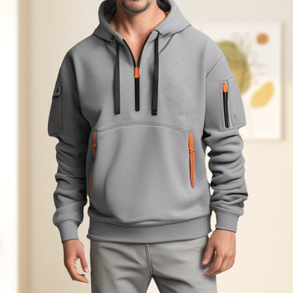 🧥Hoodies for Men with Half-Zip and Pockets – Cosy Comfort with Handy Pockets