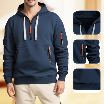 🧥Hoodies for Men with Half-Zip and Pockets – Cosy Comfort with Handy Pockets