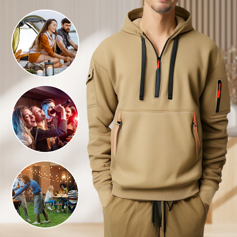 🧥Hoodies for Men with Half-Zip and Pockets – Cosy Comfort with Handy Pockets