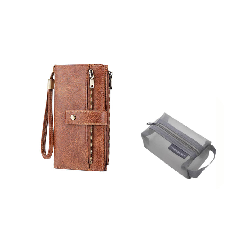Women's Retro Style RFID Blocking Tri-fold Wallet