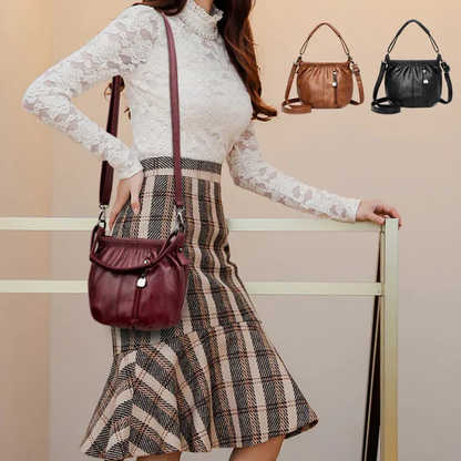 🔥🎁New arrival 50% OFF💥🔥Casual Pleated Bucket Soft Leather Handbag Shoulder Bag
