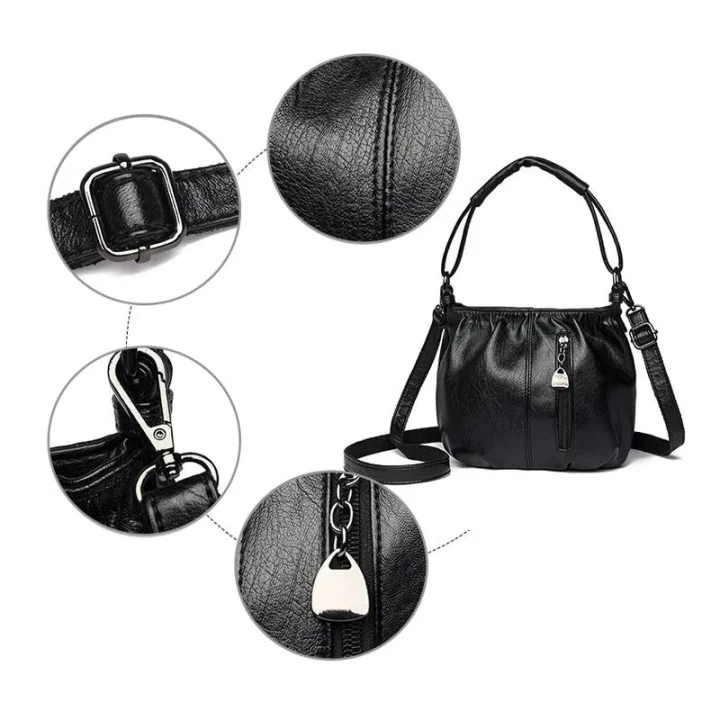 🔥🎁New arrival 50% OFF💥🔥Casual Pleated Bucket Soft Leather Handbag Shoulder Bag