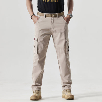 Men's straight-leg pants with pockets