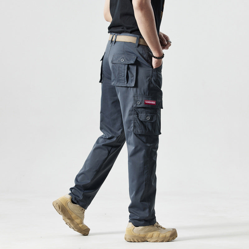 Men's straight-leg pants with pockets
