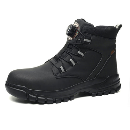 💪 Heavy-Duty Yet Lightweight: Men’s Multifunctional Work Shoes – Steel Toe & Flexible Sole