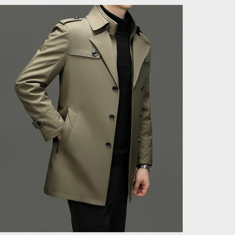 🔥55% discount🔥Men's Medium-Length Trench Coat with Detachable Inner🔥 Free Delivery