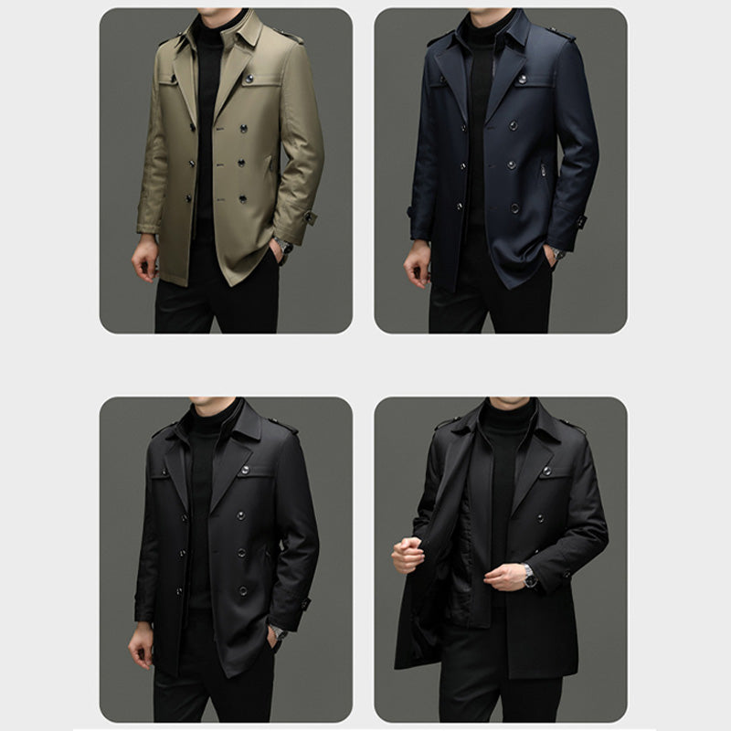 🔥55% discount🔥Men's Medium-Length Trench Coat with Detachable Inner🔥 Free Delivery