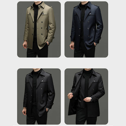 🔥55% discount🔥Men's Medium-Length Trench Coat with Detachable Inner🔥 Free Delivery