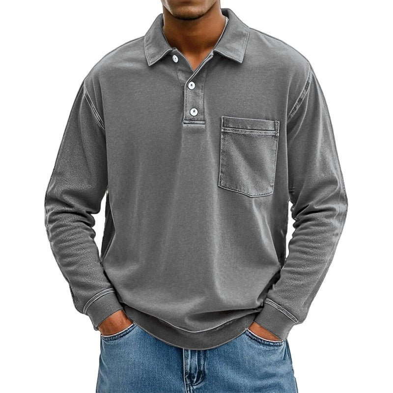 🍂✨ Men's Casual Long Sleeve Shirt With Pocket
