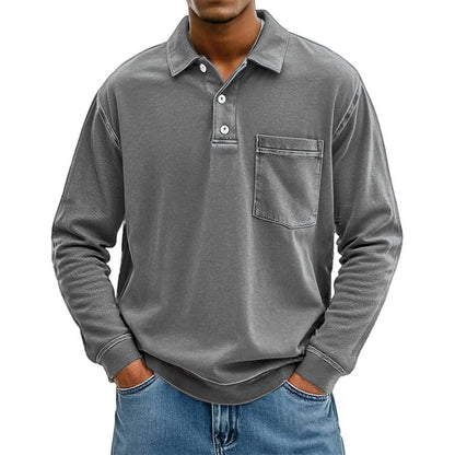 🍂✨ Men's Casual Long Sleeve Shirt With Pocket