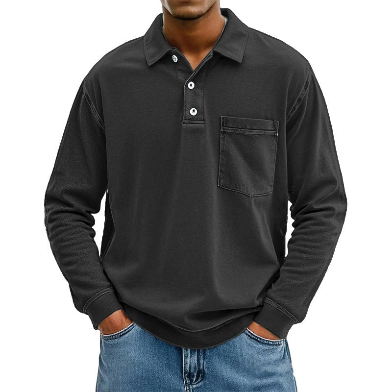🍂✨ Men's Casual Long Sleeve Shirt With Pocket
