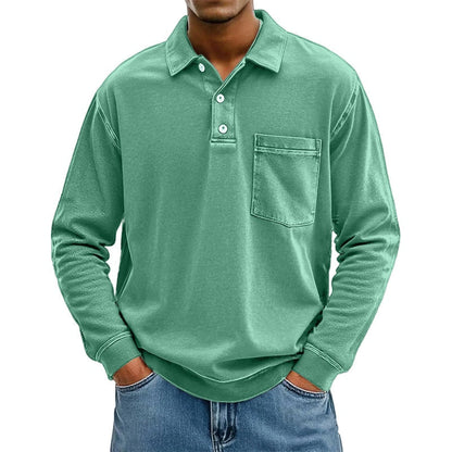 🍂✨ Men's Casual Long Sleeve Shirt With Pocket
