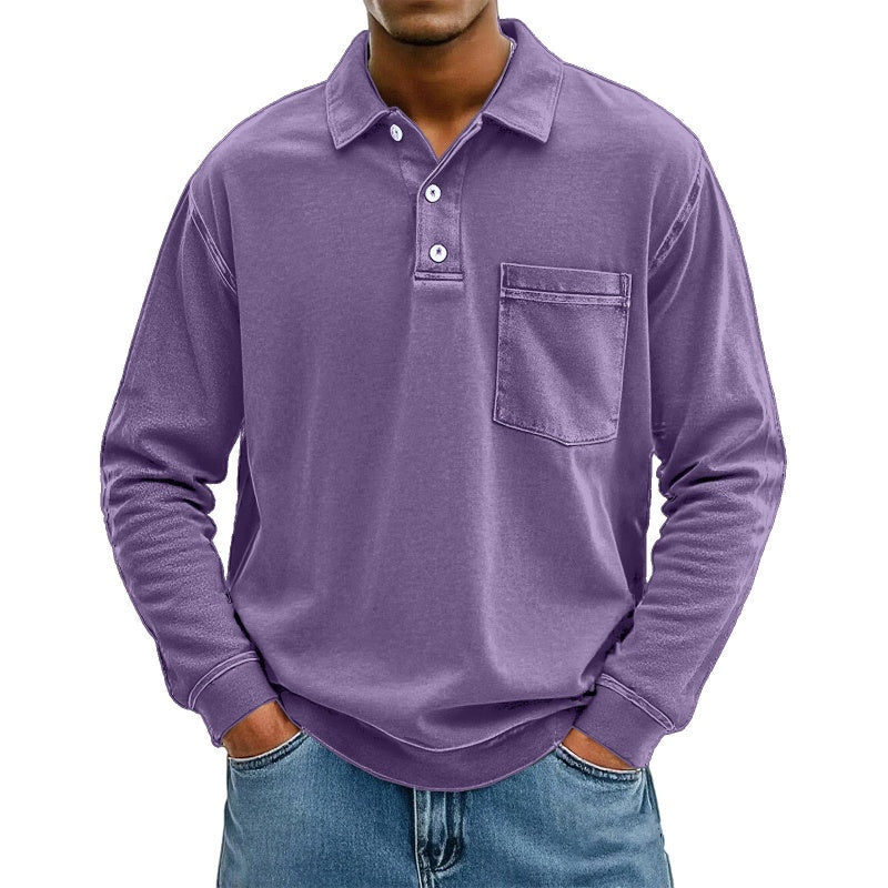 🍂✨ Men's Casual Long Sleeve Shirt With Pocket