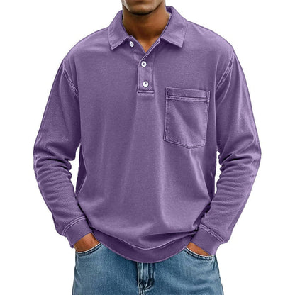 🍂✨ Men's Casual Long Sleeve Shirt With Pocket