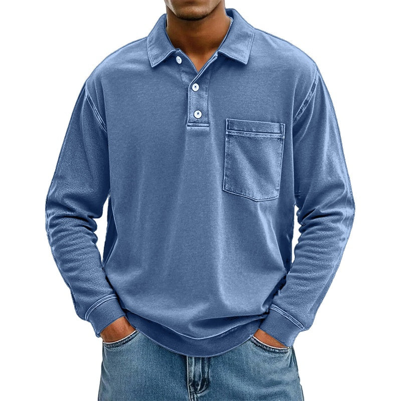 🍂✨ Men's Casual Long Sleeve Shirt With Pocket