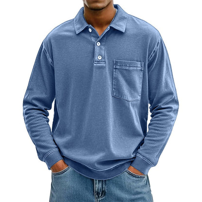 🍂✨ Men's Casual Long Sleeve Shirt With Pocket