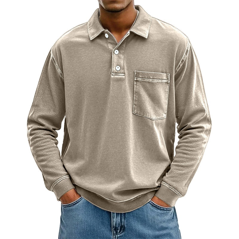 🍂✨ Men's Casual Long Sleeve Shirt With Pocket