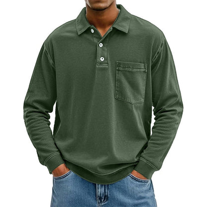 🍂✨ Men's Casual Long Sleeve Shirt With Pocket