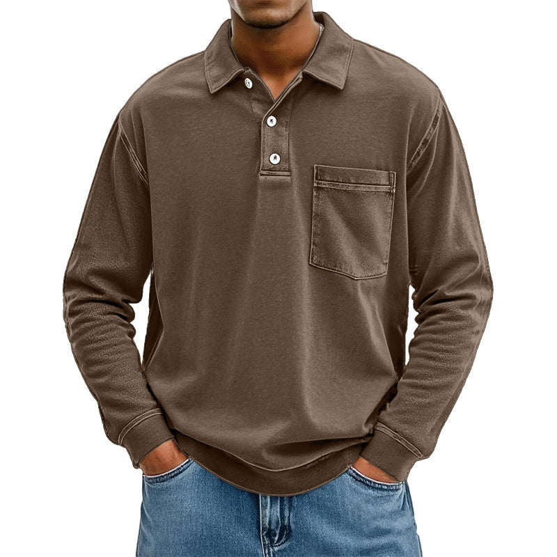 🍂✨ Men's Casual Long Sleeve Shirt With Pocket