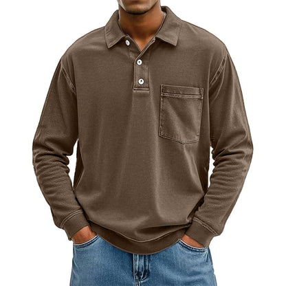🍂✨ Men's Casual Long Sleeve Shirt With Pocket